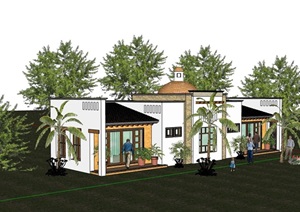 详细的整体住宅别墅住宅设计SU(草图大师)模型