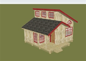 两层欧式民居住宅别墅住宅设计SU(草图大师)模型