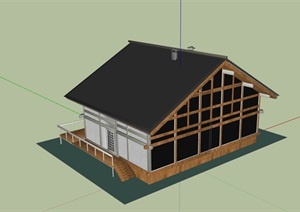 多层现代欧式别墅住宅设计SU(草图大师)模型