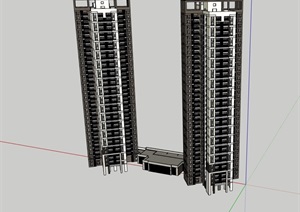 高层住宅小区建筑楼SU(草图大师)模型