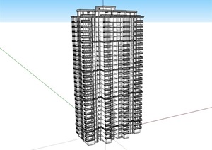 某独特的住宅小区建筑楼SU(草图大师)模型