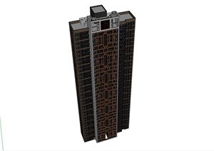 中式高层住宅小区楼设计SU(草图大师)模型
