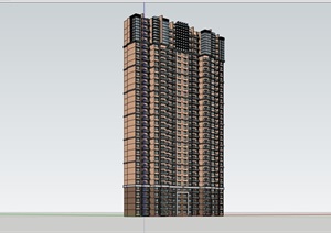 住宅楼高层详细的小区建筑设计SU(草图大师)模型