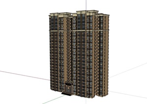 某现代风格高层详细的完整小区建筑设计SU(草图大师)模型
