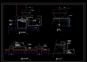 某现代风格独特花坛花池cad施工图