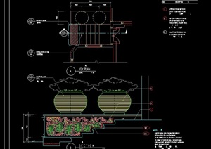 详细的现代花坛素材设计cad施工图