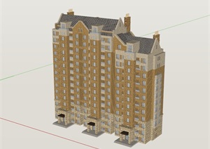 欧式风格高层住宅楼SU(草图大师)模型