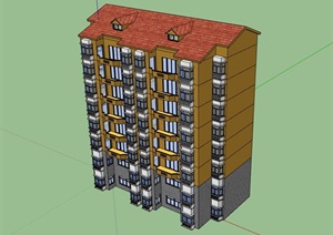 某高层详细的小区居住楼SU(草图大师)模型