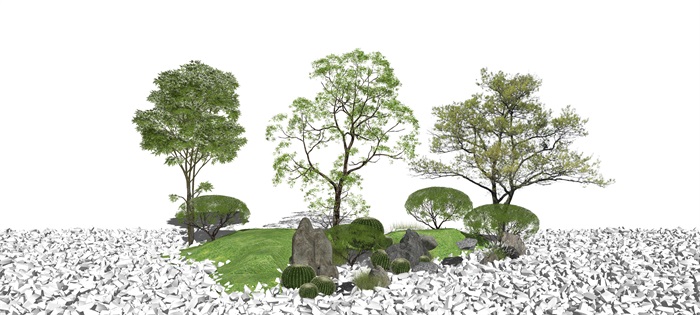 现代植物乔木树木 景观树 绿植景观小品su模型(1)