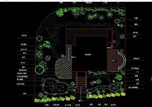 详细的完整别墅庭院景观cad方案图