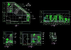 详细的完整别墅庭院设计cad施工图