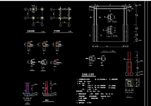详细的园林景观廊架设计cad施工图