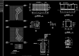 现代风格完整的园林景观廊架cad施工图