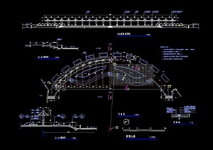 详细的园林景观长廊架cad施工图