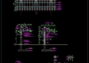 详细的整体园林景观廊架cad施工图