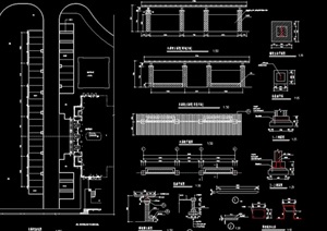 详细的整体园林景观廊架cad施工图