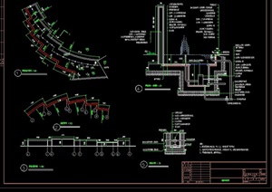 详细的现代景墙喷泉cad施工详图