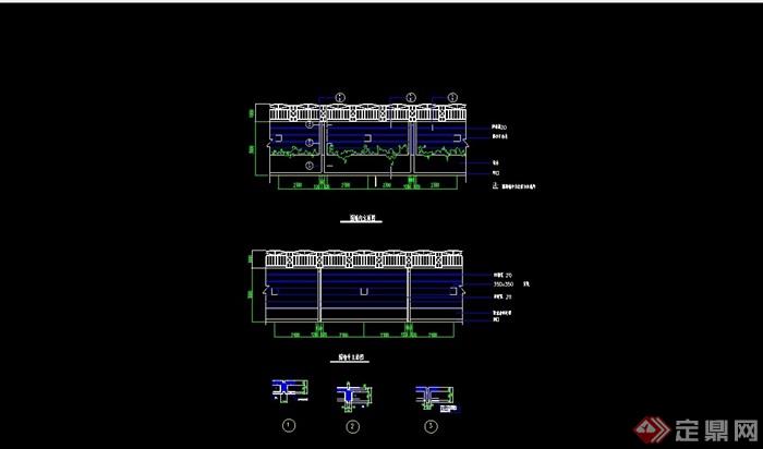 详细的园林景观栏杆cad施工图
