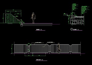 园林景观铁艺栏杆素材设计cad施工图