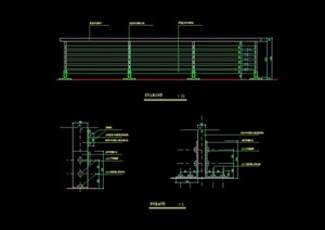 某完整的独特详细围栏杆设计cad施工图
