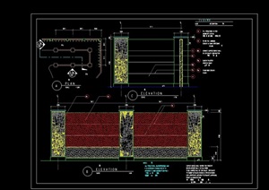 详细的完整围栏杆设计cad施工图