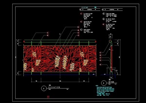 某现代风格围栏杆设计cad施工图
