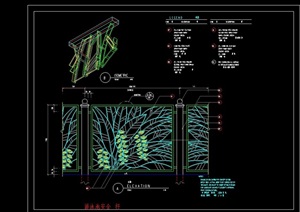 详细的现代围栏杆设计cad施工图