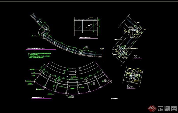 详细的现代围栏杆设计cad施工图