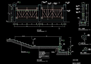 详细的完整护围栏杆设计cad施工图