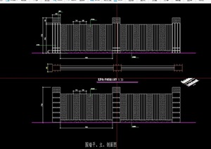 详细的现代风格围栏杆设计cad施工图