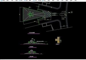 完整的详细园林景观花池cad施工图