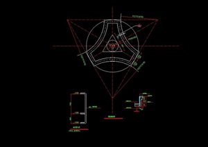 某独特的园林景观花池cad施工图