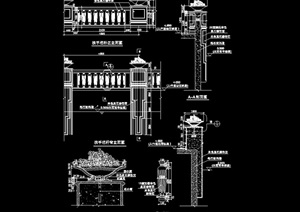 详细的整体栏杆围栏cad施工图