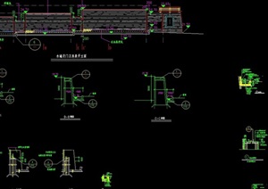 详细的完整水景墙景观节点cad施工图