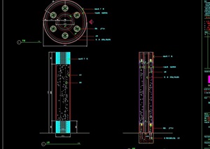 详细的现代风格景观灯柱设计cad施工图