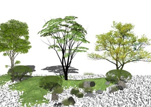 现代植物乔木树木 景观树 绿植景观小品SU(草图大师)模型0