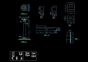 某详细的完整雕塑小品素材设计cad施工图