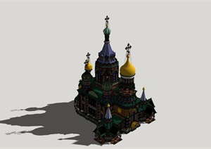 某市莫斯科大教堂方案模型
