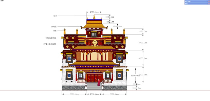 刚做的曲桑寺（香格里拉藏传佛教寺庙）设计模型(1)