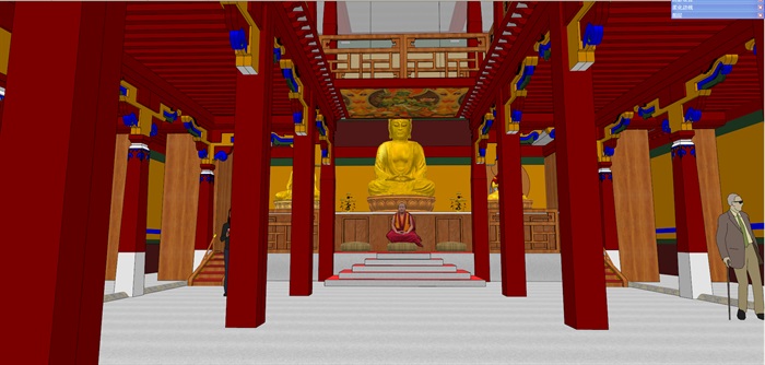 刚做的曲桑寺（香格里拉藏传佛教寺庙）设计模型(2)