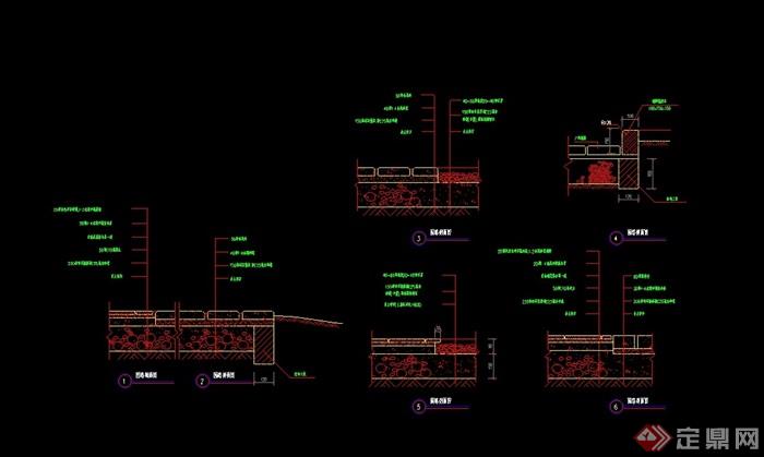 详细的整体独特园路设计cad施工图