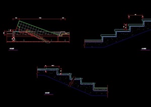 详细的现代台阶踏步节点cad方案