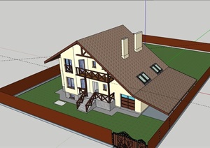 某完整的欧式风格房子别墅SU(草图大师)模型